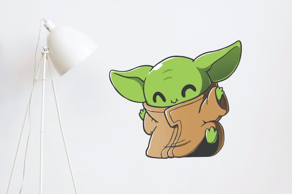 Vinilo Decorativo Infantil Baby Yoda 65x60cm
