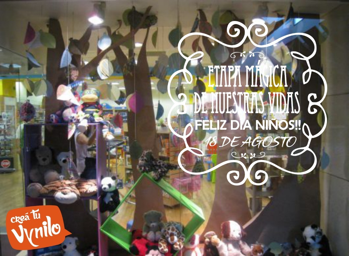 Vinilo Decorativo Día Del Niño Etapa Mágica Vidrieras Pared - Imagen 2