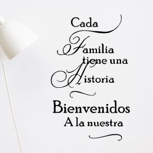 Vinilo Frase Familia Pared, Cada Familia Tiene Una.. 60x40cm