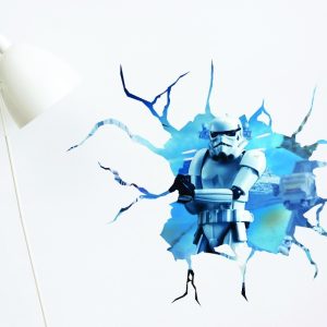 Vinilo Star Wars Pared Rota 3d 75cm X 60cm