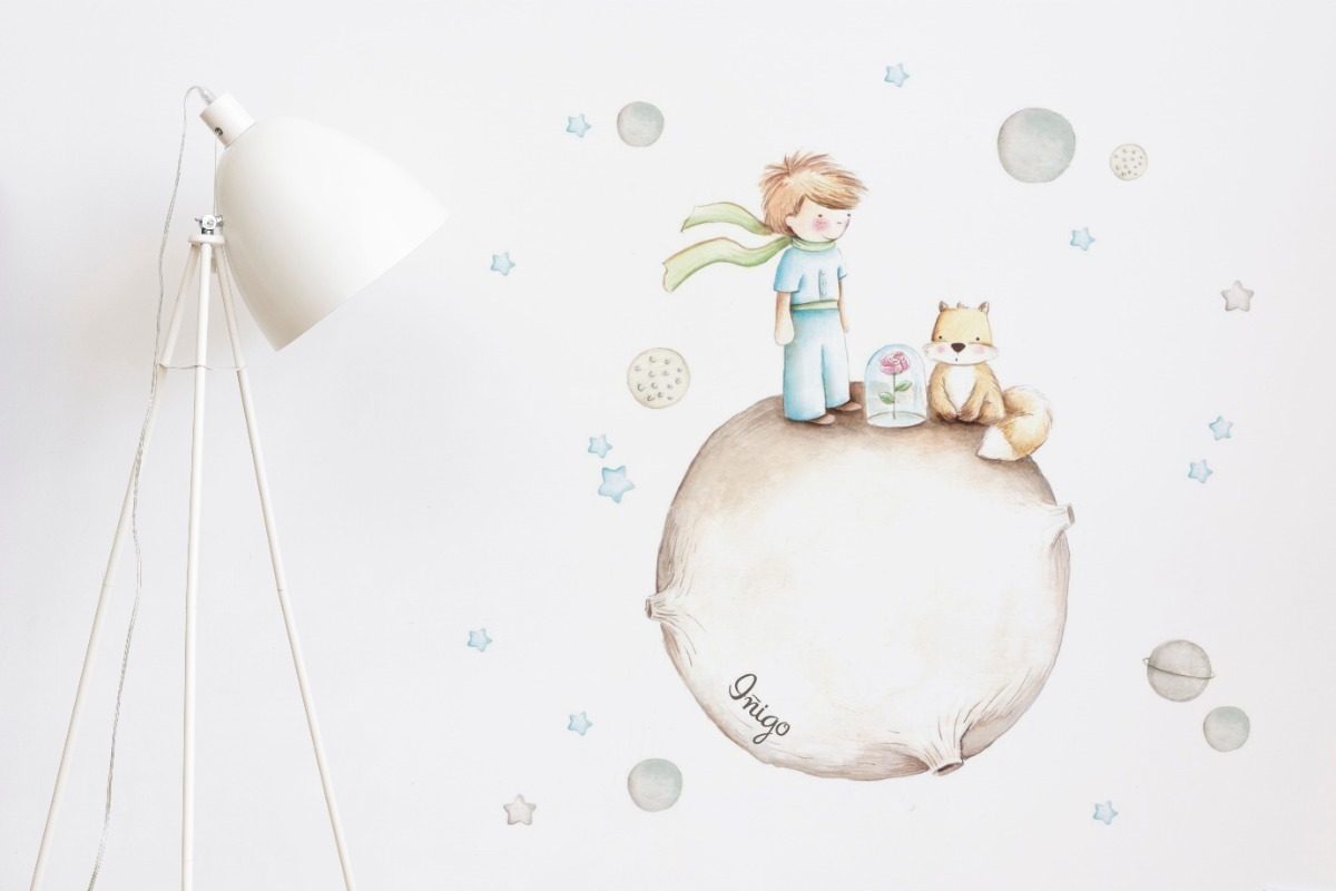 Vinilo Decorativo Infantil Principito Pastel Mod.5 75x60cm