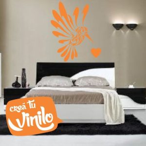 Vinilo Infantil Picaflor Con Corazon. Decoracion Pared
