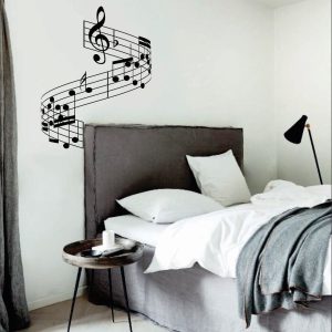 Vinilo Musica Pentagrama Notas Musicales Decorativo 70cm