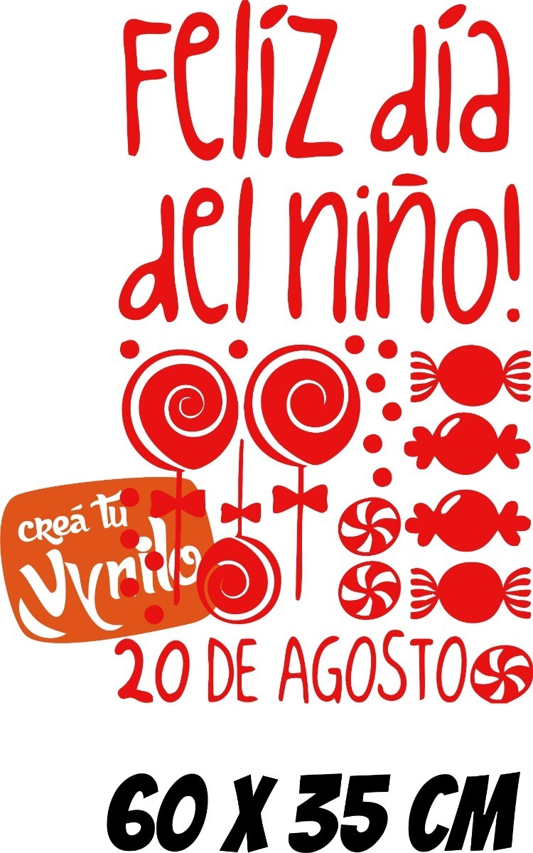 Vinilo Día Del Niño Decoracion Vidrieras Pared - Imagen 2