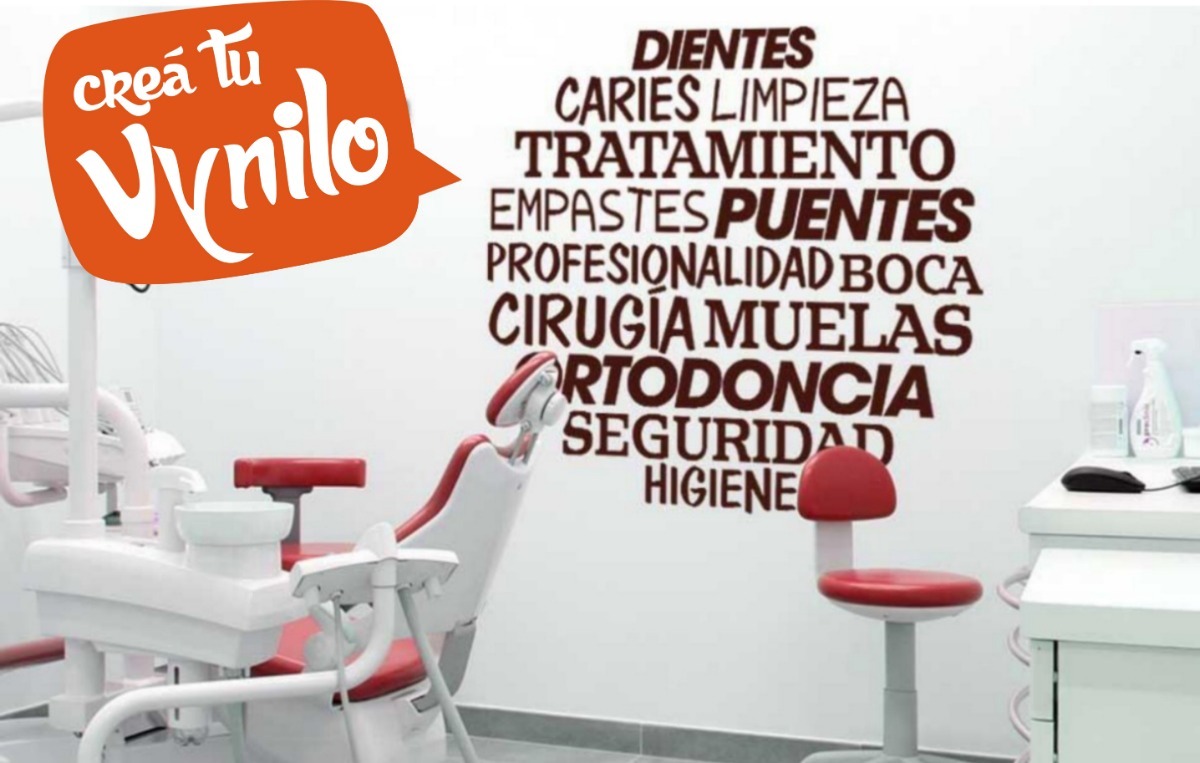 Vinilo Dentista Odontologo Círculo Dental 60x60cm - Imagen 3