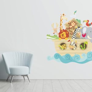 Vinilo Infantil Animales Arca De Noé 60cm X 60cm