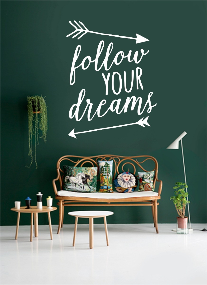 Vinilo Frase Follow Your Dreams Decorativo 60x45cm - Imagen 4