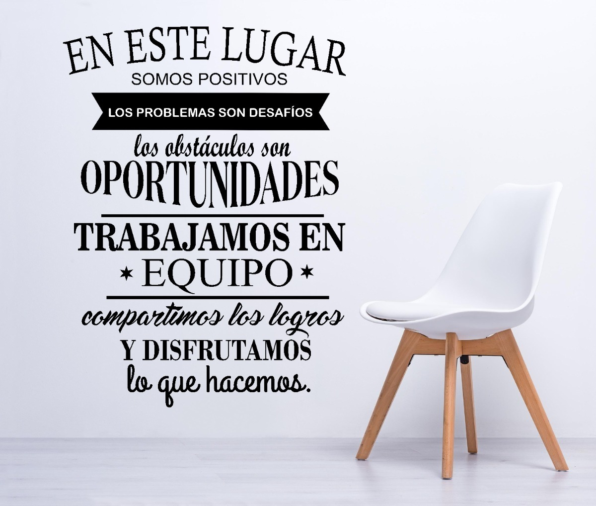 Vinilo Frase Negocio Empresa En Este Lugar.. 1mt X 60cm N/b