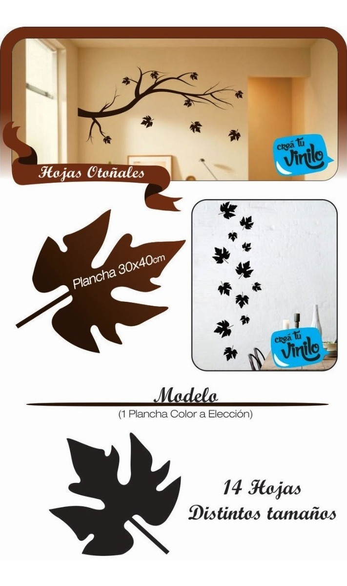 Vinilo Plancha Hojas Otoño Decorativo 40x30cm - Imagen 6