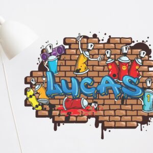 Vinilo Decorativo Grafitti con nombre Impreso infantil