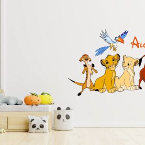 Vinilo Decorativo Rey Leon con nombre Impreso infantil