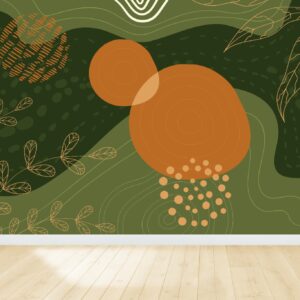 Vinilos impresos Murales diseño Artístico Verde Naranja