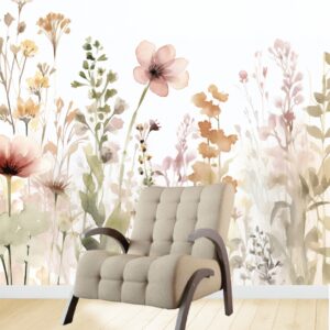 Vinilos impresos Murales diseño Flores Acuarela botanico