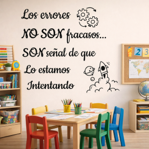 Vinilo frase "Los errores son...." 50 x 60