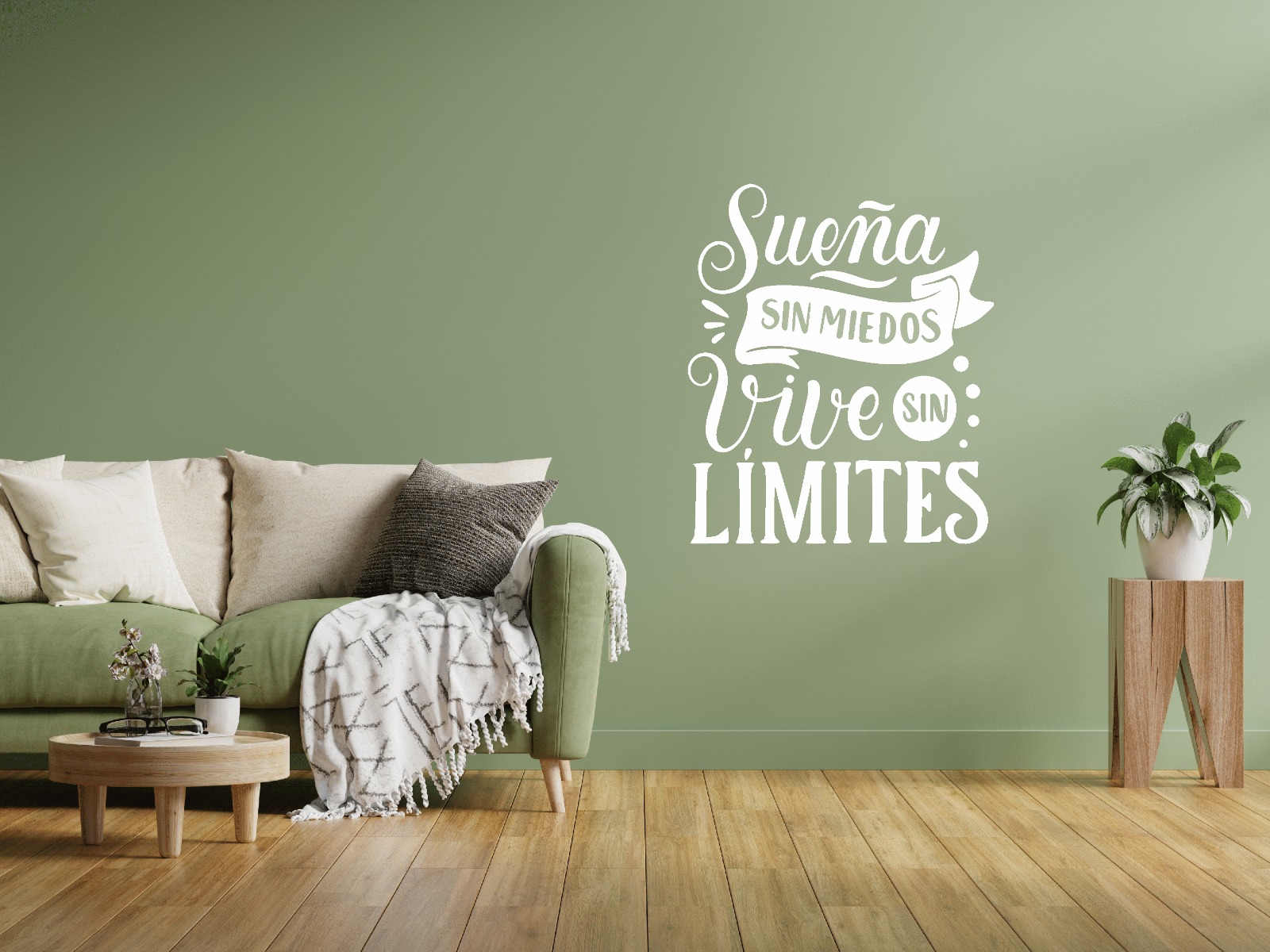 Vinilo frase Motivadoras "Sueña sin miedo, vive sin limites"de 30cmx25cm - Imagen 2