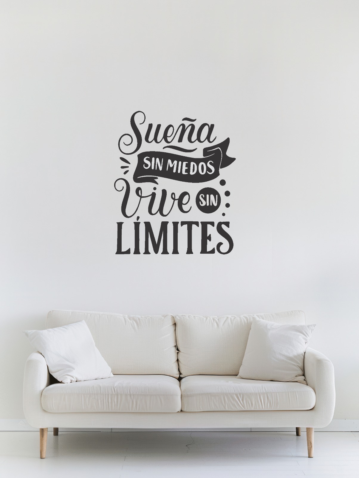 Vinilo frase Motivadoras "Sueña sin miedo, vive sin limites"de 30cmx25cm - Imagen 3