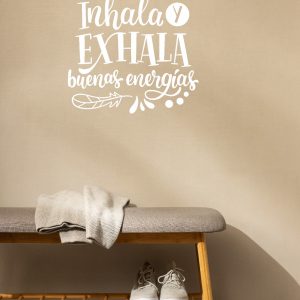 Vinilo frase Motivadoras "Inhala y Exhala buenas energías"