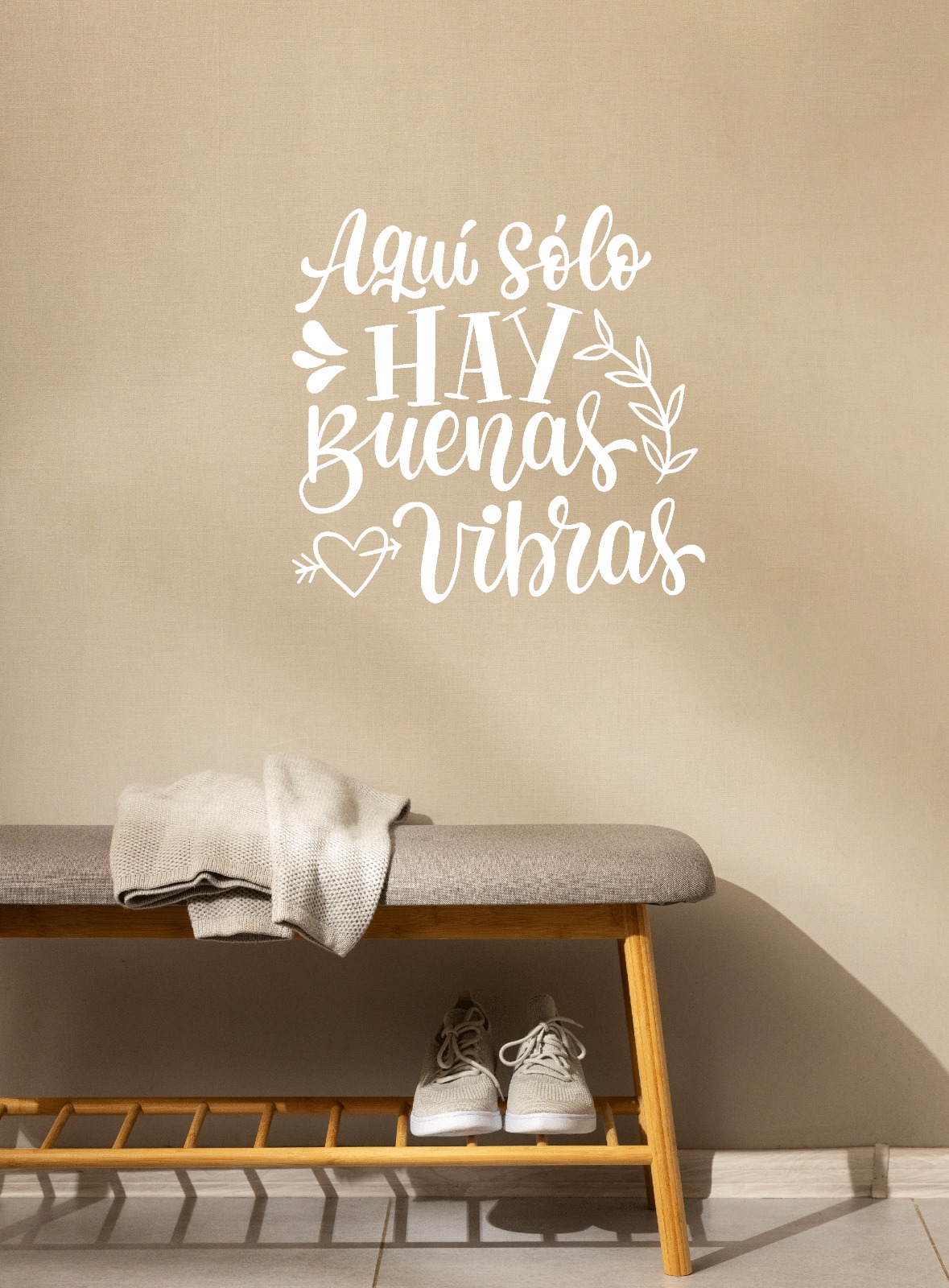 Vinilo frase Motivadoras "Aquí solo hay buenas vibras" - Imagen 6