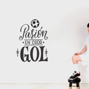 Vinilo frase Motivadoras Futbol "Pasion en cada Gol"