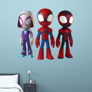 Vinilo Pared decorativo Infantil Individual Figura Spiderman sus increíbles amigos 60x60