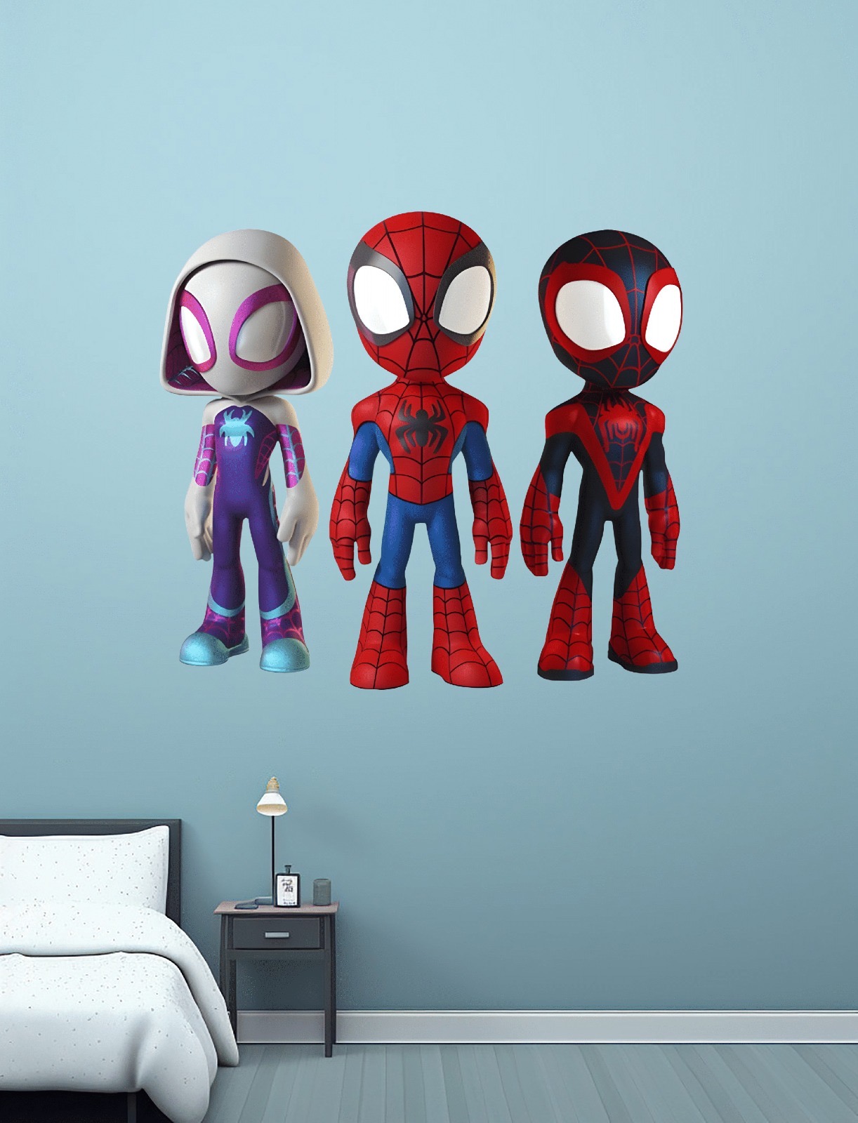 Vinilo Pared decorativo Infantil Individual Figura Spiderman sus increíbles amigos 60x60