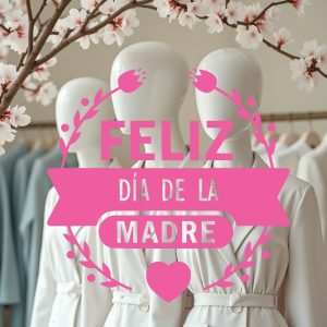 Vinilos Decorativo Vidriera Pared Modelo Feliz Dia de la Madre 75x60cm