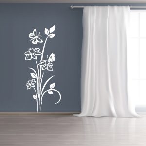 Vinilo Sticker Full color Decorativo de corte mural Flores primavera 1mtx60