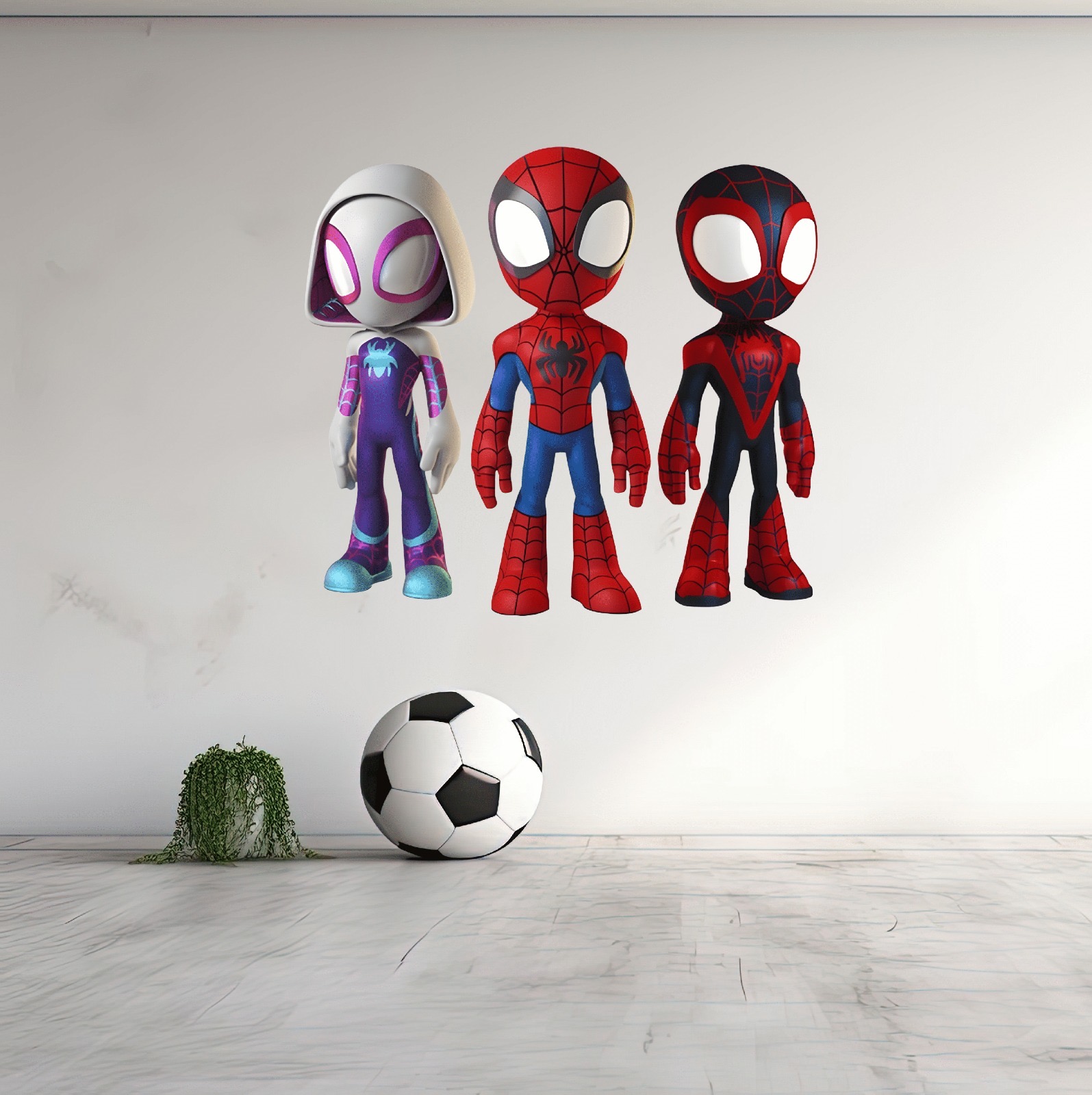Vinilo Pared decorativo Infantil Individual Figura Spiderman sus increíbles amigos 60x60 - Imagen 2
