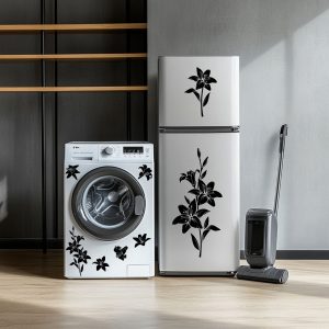 Vinilo Sticker 1 color Decorativo Flores Lirios