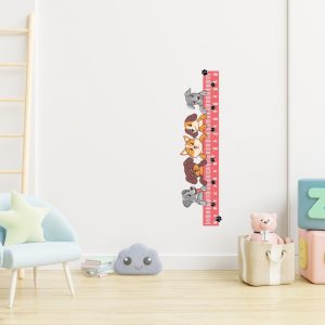Vinilo Infantil decorativo Regla Medidor Mascotas perros