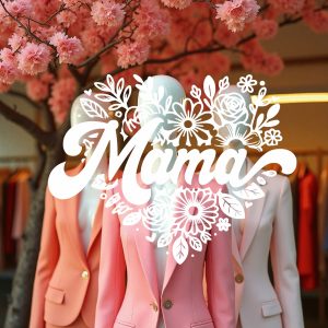 Vinilos Decorativo Vidriera Pared Modelo Feliz Dia de la Madre Corazon con Flores 75x60cm