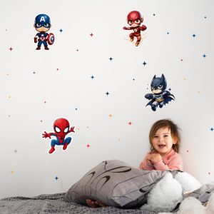 Vinilo Pared decorativo Infantil Individual Figura Spiderman Batman sus increíbles amigos 80x60 (copia)