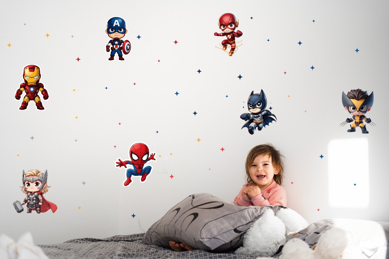 Vinilo Pared decorativo Infantil Individual Figura Spiderman Batman sus increíbles amigos 80x60 (copia)