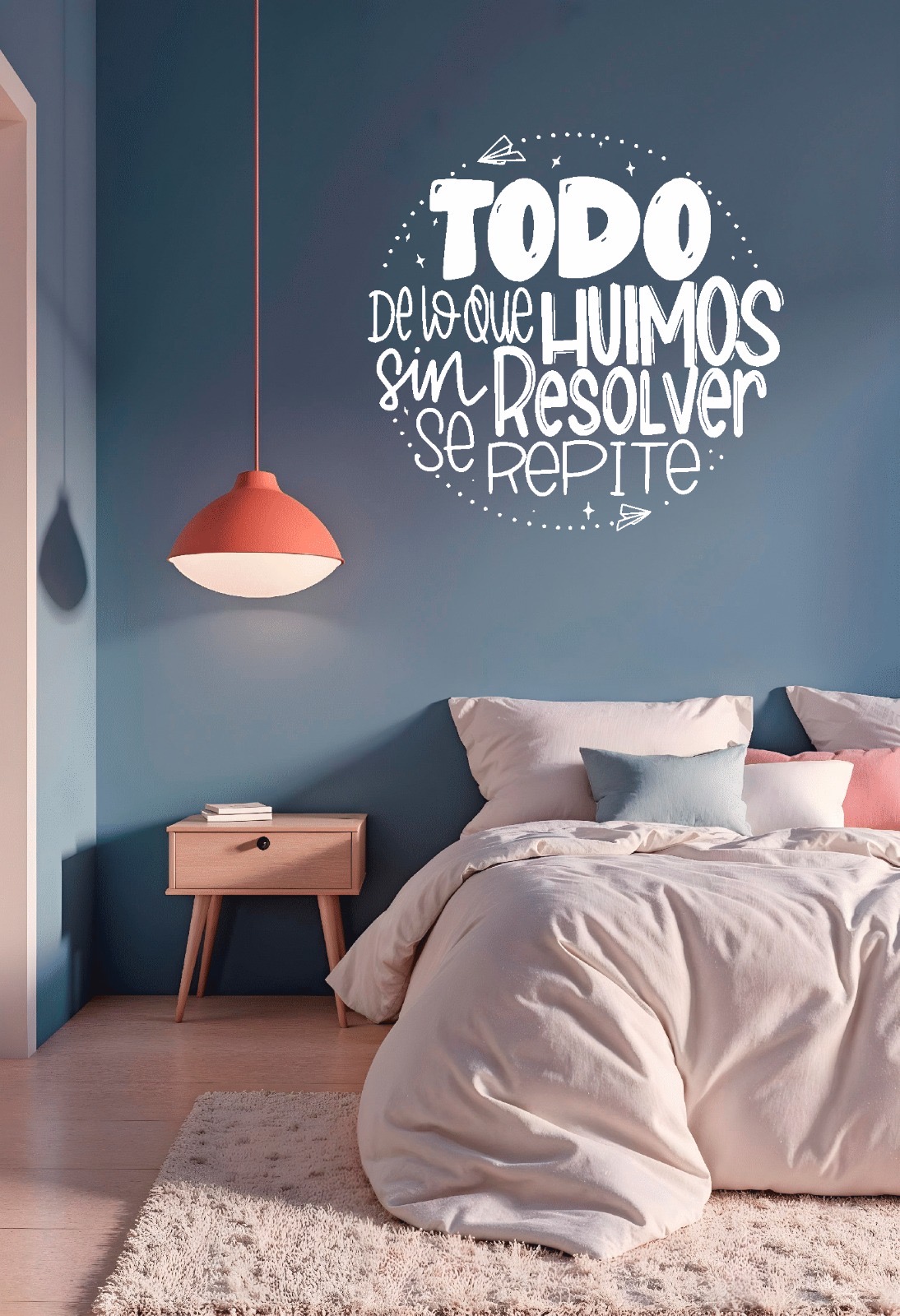 Frase Decorativa de Eduardo Galeano "Todo de lo que huimos.." 60x60cm - Imagen 2