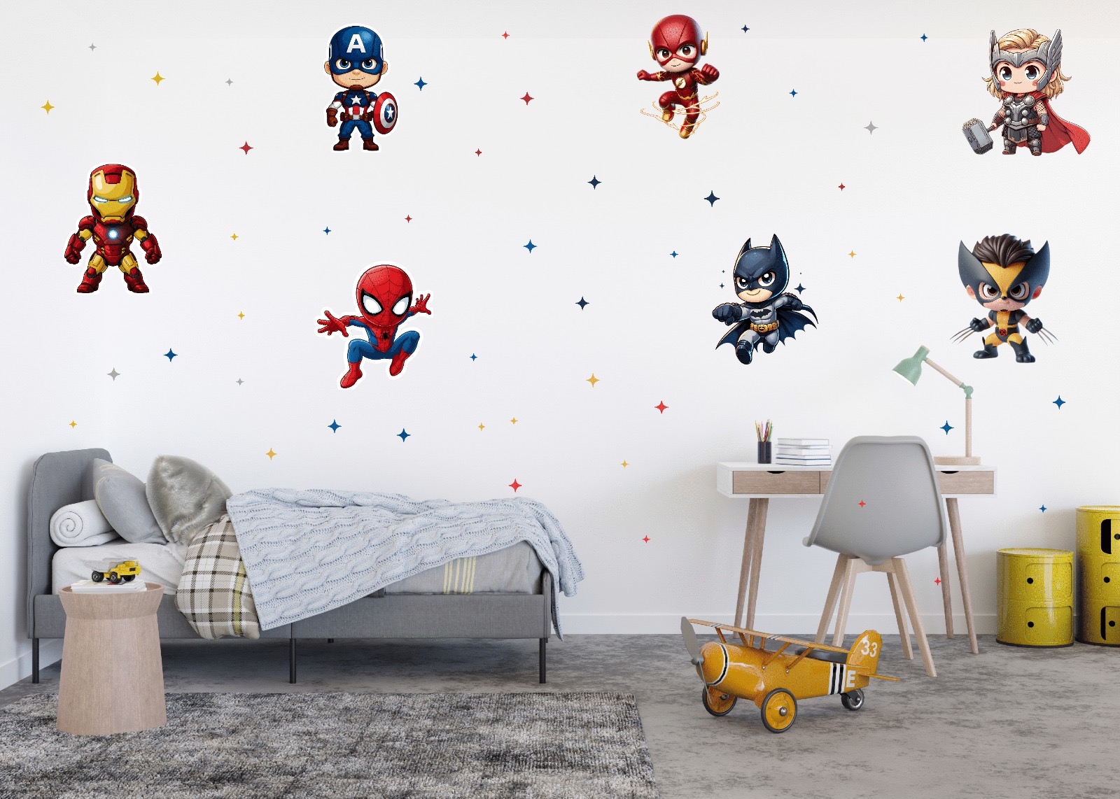 Vinilo Pared decorativo Infantil Individual Figura Spiderman Batman sus increíbles amigos 80x60 (copia) - Imagen 4