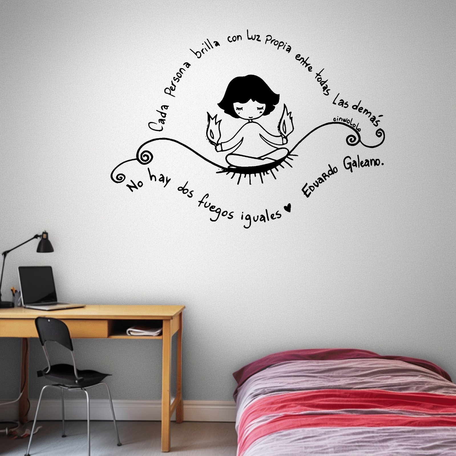 Frase Decorativa de Eduardo Galeano "Cada persona Brilla con luz propia ..." 80x60cm - Imagen 2