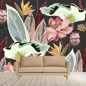 Vinilos Stickers Full color Murales diseño Flores Arte decorativo
