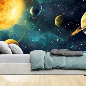 Vinilos  Sticker Full color Murales diseño Sistema solar Galaxia (M2)