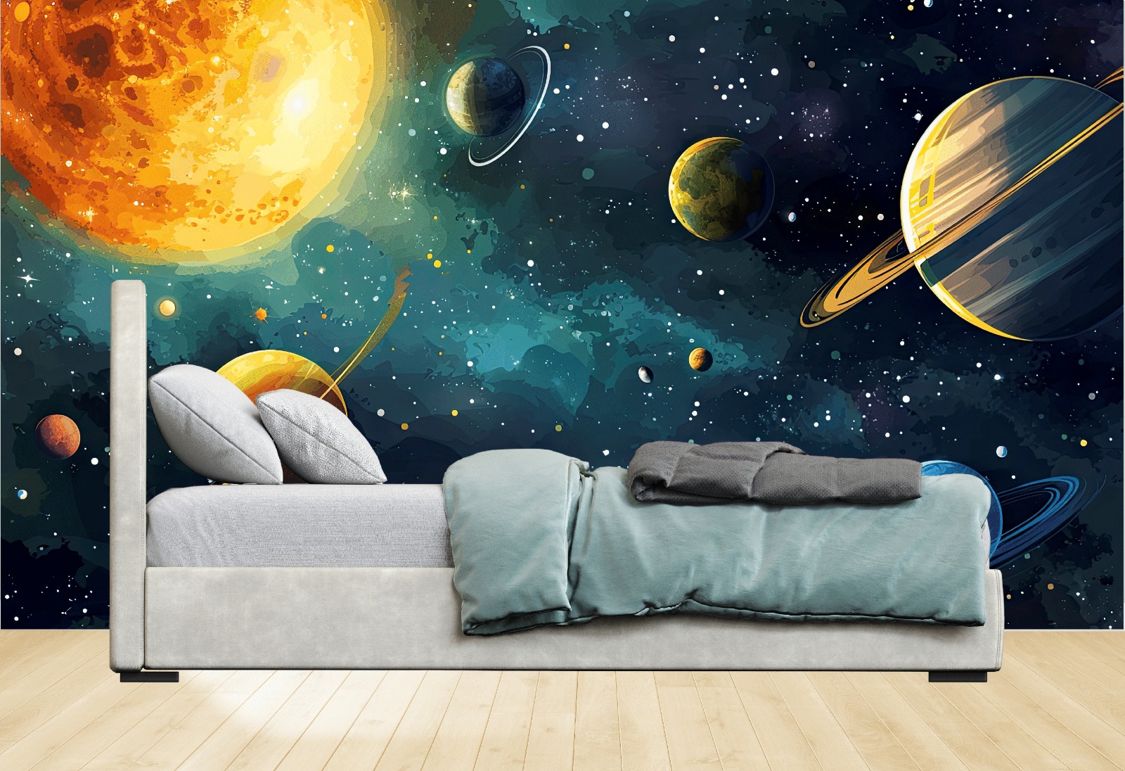 Vinilos Sticker Full color Murales diseño Sistema solar Galaxia (M2)