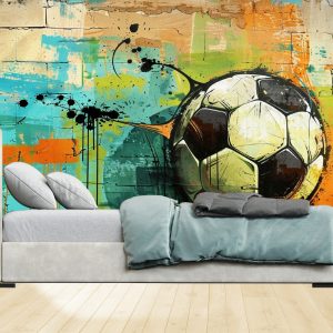 Vinilos  Sticker Full color Murales diseño Futbol pelota Efecto Graffiti