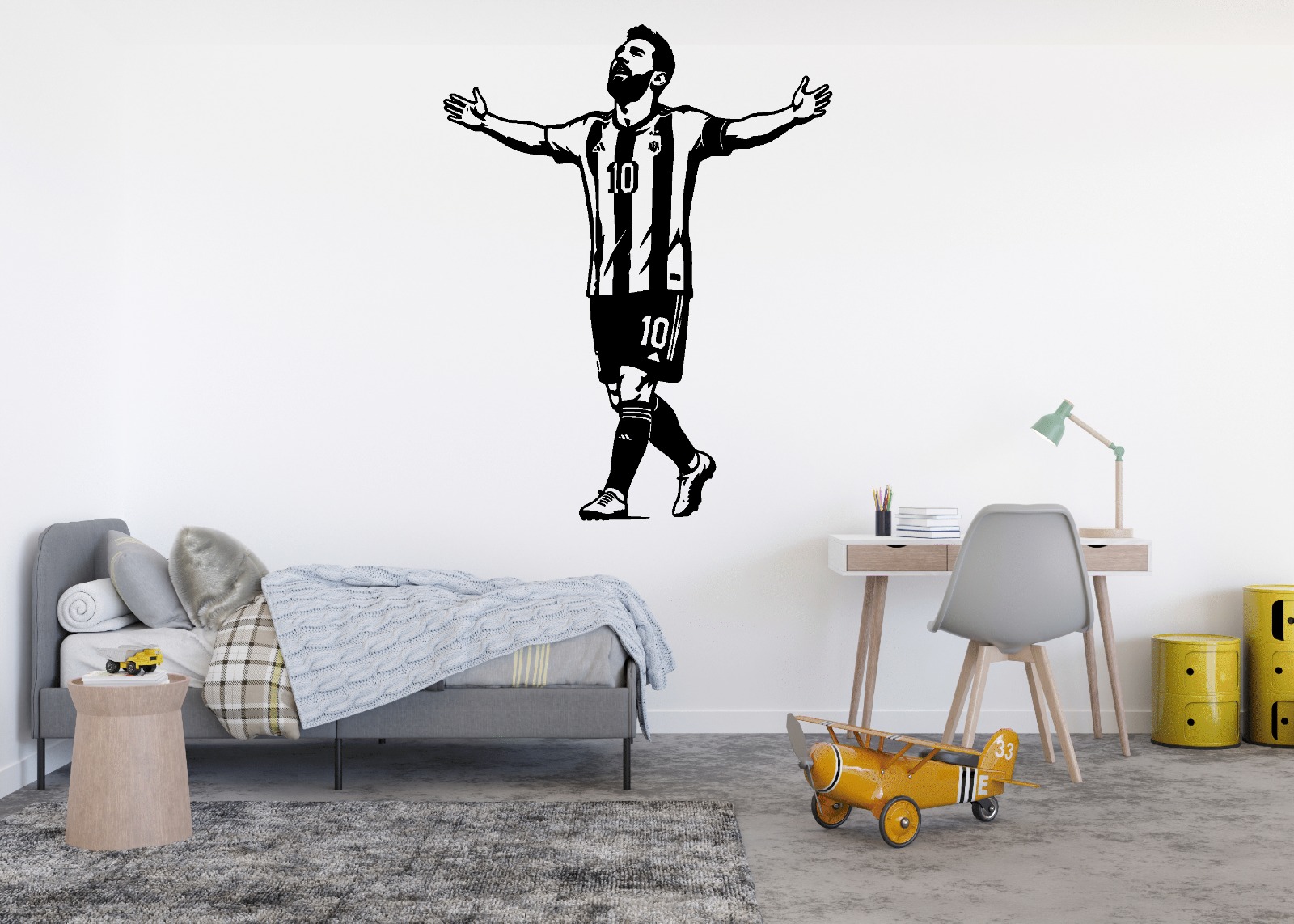 Vinilo Sticker Jugador decorativo Futbol "Leonel messi" Mundial Uruguay - Imagen 4