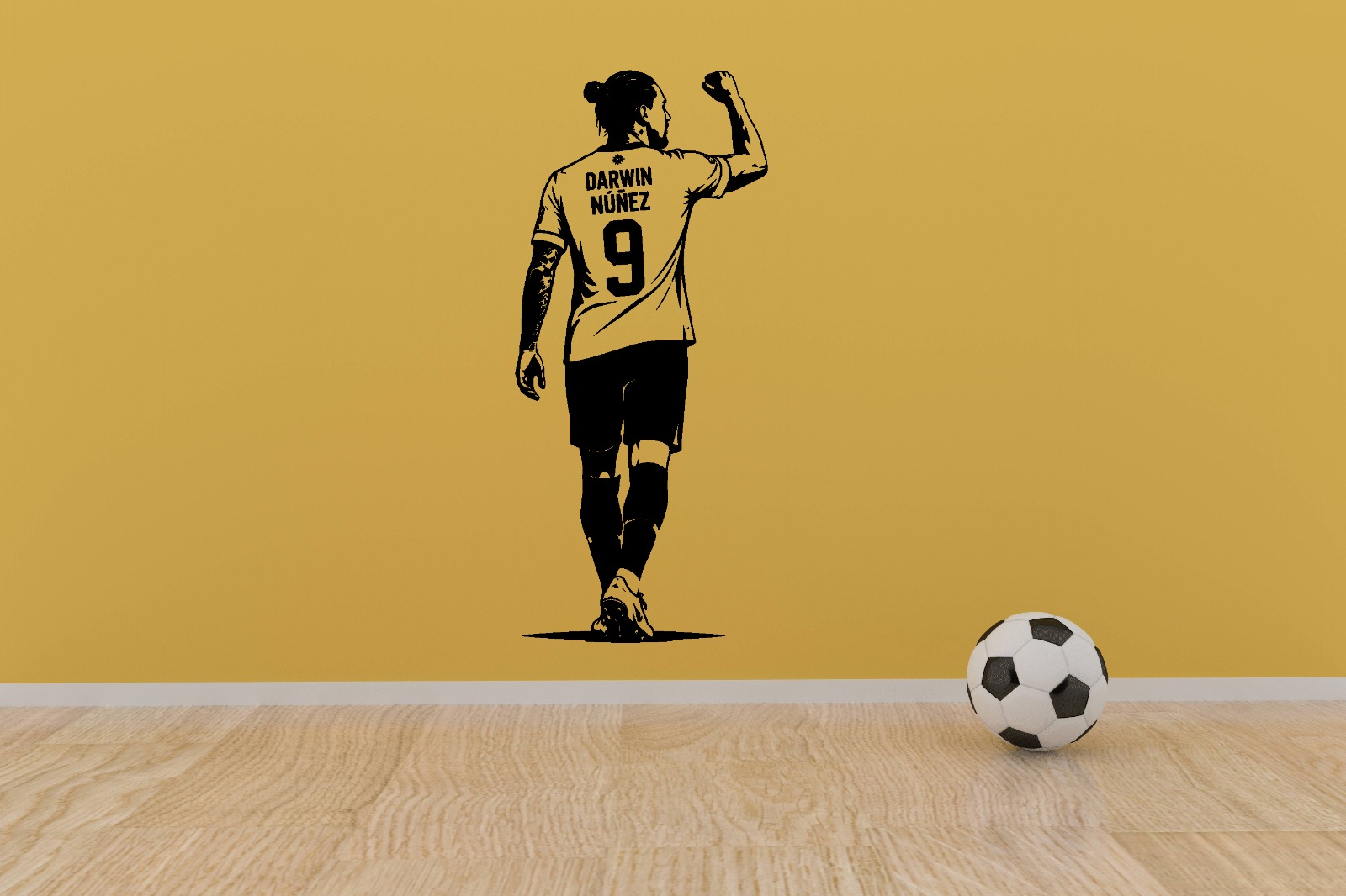 Vinilo Sticker Jugador decorativo Futbol "Darwin Nuñez" Mundial Uruguay - Imagen 2