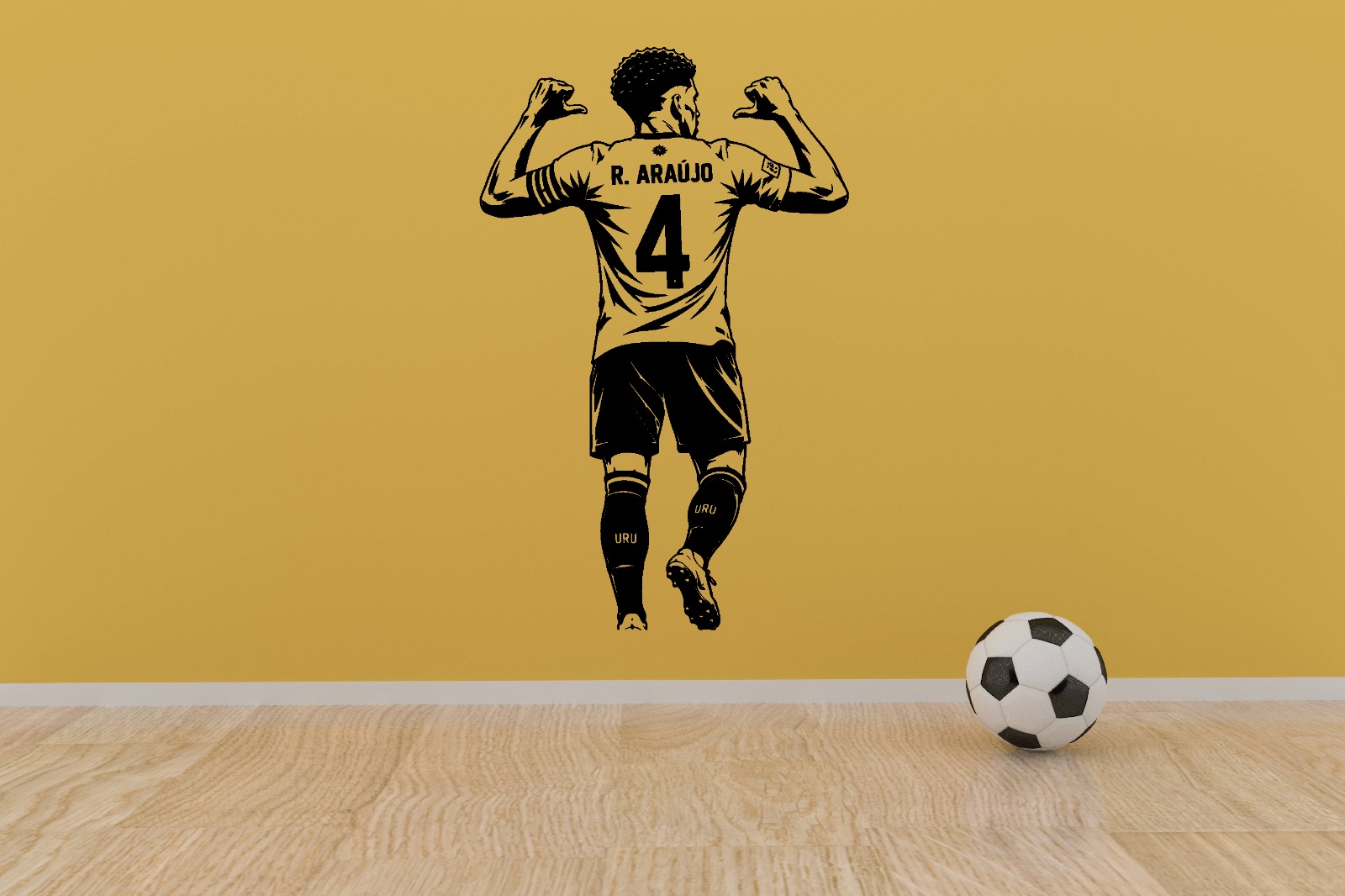Vinilo Sticker Jugador decorativo Futbol "Ronald Araújo" Mundial Uruguay - Imagen 3