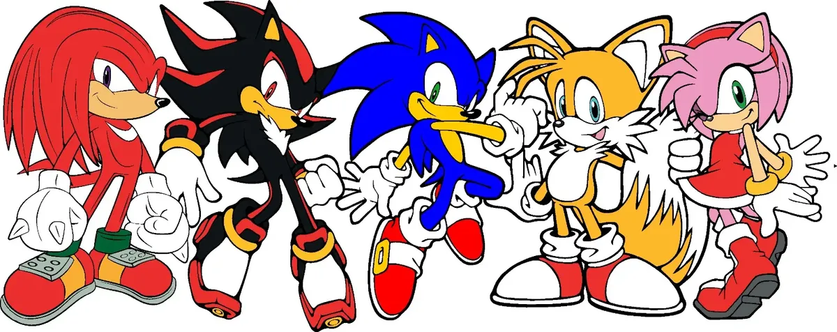 Vinilos Infantil Sonic decorativo Pared 1mx40cm con amigos - Imagen 2