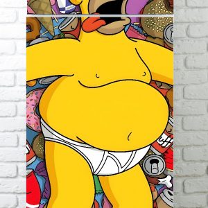 Vinilo Sticker un color Decorativo Cocina Heladera Homero En calzones