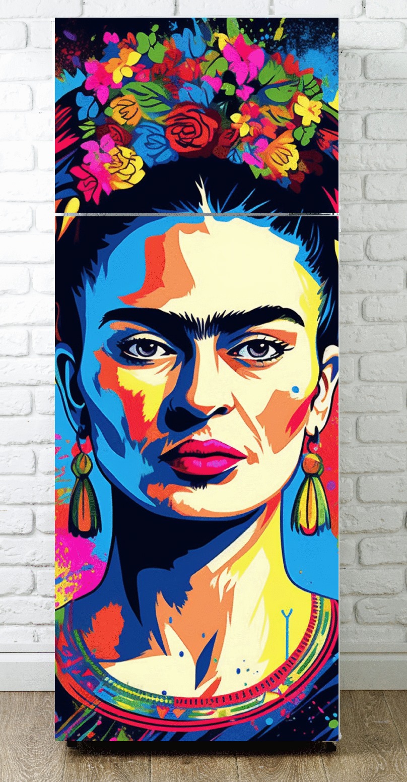 Vinilo Sticker un color Decorativo Cocina Heladera Frida