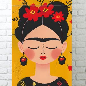 Vinilo Sticker un color Decorativo Cocina Heladera Fondo Frida Animado
