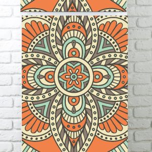 Vinilo Sticker un color Decorativo Cocina Heladera Fondo Mandala Marron