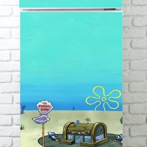 Vinilo Sticker un color Decorativo Cocina Heladera Fondo Bob esponja