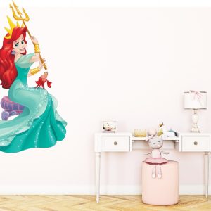 Vinilo Sticker Full color Infantil decorativo La sirenita Ariel con Tridente